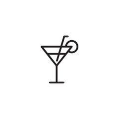 Cocktail icon on white background. Cold drink sign. Alcohol symbol. Modern, simple flat vector illustration for web site or mobile app. 