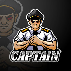 Captain esport logo mascot design
