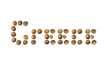 background of greece with walnuts