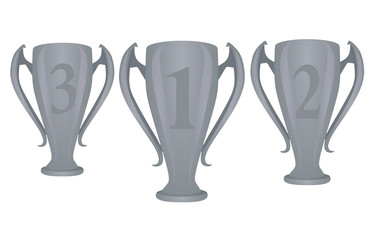 Silver prize trophy. vector illustration