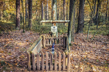 An anonymous grave from World War II in Kampinos Forest complex in Masovia region, Poland