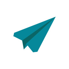 paper plane icon in trendy flat design 