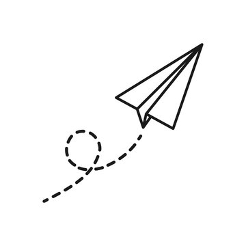 Paper Plane Icon In Trendy Flat Design 