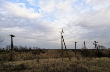electrik poles in the field