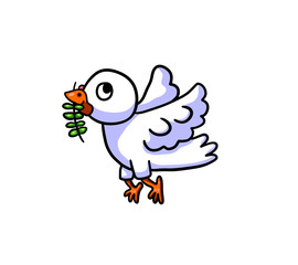 Cute Stylized White Dove