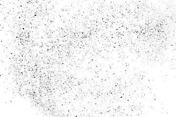 Black grainy texture isolated on white background. Dust overlay. Dark noise granules. Digitally generated image. Vector design elements. Illustration, Eps 10.