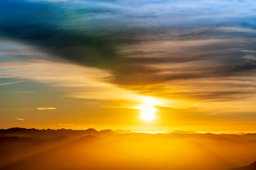Fototapeta na wymiar Sunset over Mountain Range