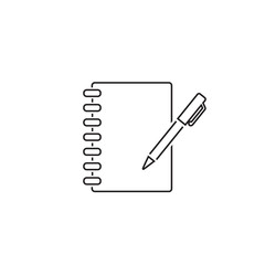 Notebook vector line icon on white