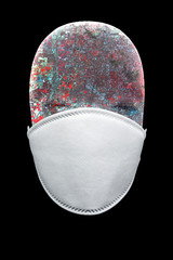 health mask showing global pandemic breakout