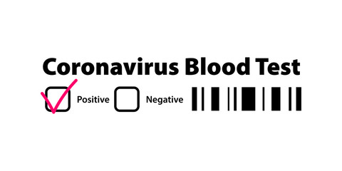 Corona virus blood test in phial label