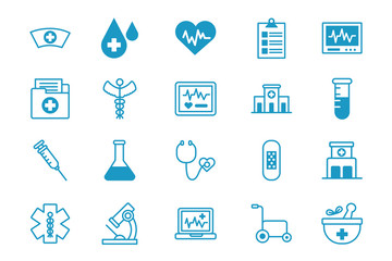 bundle of medical set icons