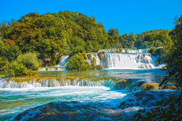 Waterfalls of Krka natural park in Croatia