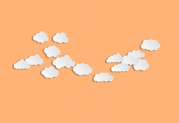 Color image from cardboard. Spring and summer. Clouds and sun.