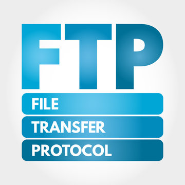 FTP - File Transfer Protocol acronym, technology concept background
