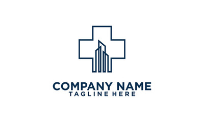 simple and modern cross medical logo design vector