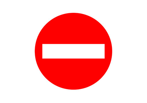 Road sign. Prohibited way.