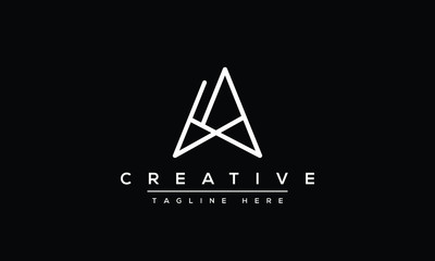 Unique modern minimalist creative letter A logo design. Vector icon template.