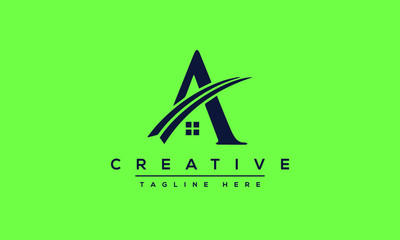 Unique modern minimalist creative letter A logo design. Vector icon template.