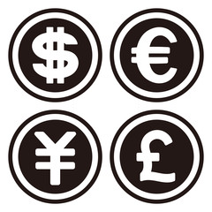 ドル、ユーロ、円、ポンド
