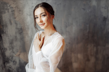 Fototapeta premium &nbsp;Amazing young bride in the studio