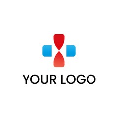 simple and modern cross medical logo design vector