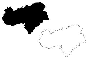 Gottingen City (Federal Republic of Germany, Lower Saxony) map vector illustration, scribble sketch City of Gottingen map