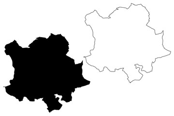 Pforzheim City (Federal Republic of Germany, Baden-Wurttemberg) map vector illustration, scribble sketch City of Pforzheim map
