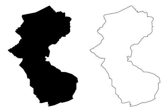 Bottrop City (Federal Republic of Germany, North Rhine-Westphalia) map vector illustration, scribble sketch City of Bottrop map