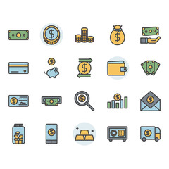 Money related icon and symbol set.