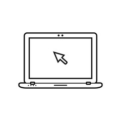 Laptop Computer Line Icon. Editable Vector Symbol Illustration.