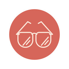 hipster glasses fashion trendy block and line icon