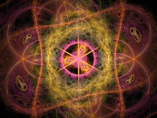 colored fractal on black