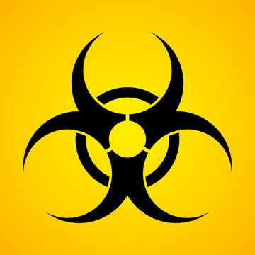 Warning sign of virus. Biohazard icon, symbol  isolated