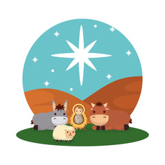 jesus baby with mule and ox manger characters