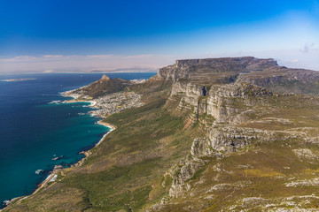 above Cape Town and the table mountain