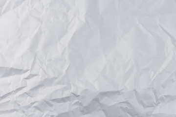 white crumpled paper texture background.