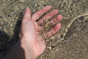 hand in sand