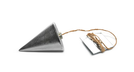 Vertical plumb on white background