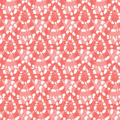 Vector red and white shibori abstract teardrop overlap patten. Suitable for textile, gift wrap and wallpaper.
