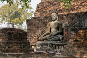 Thai ancient temple in ruin