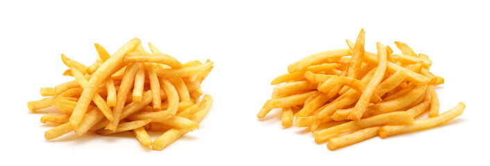 potato fry on white isolated background