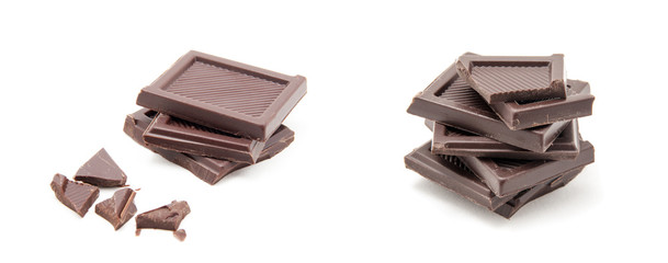 Roughly cut chunks of a chocolate bar