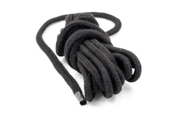 black rope  isolated on white background