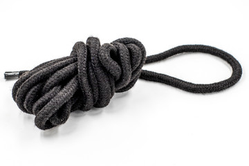 black rope  isolated on white background