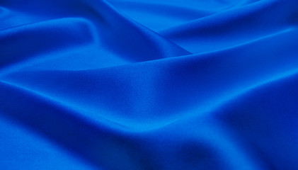 Blue satin or silk fabric as background
