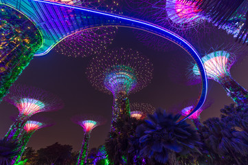 Light show at Garden by the bay