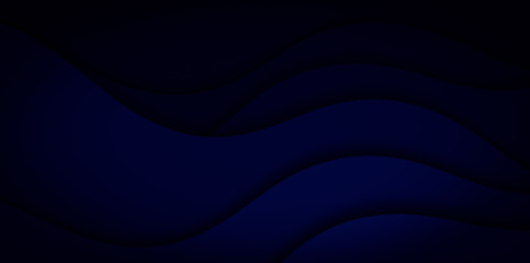 Abstract illustration with black waves. Wavy dark background.