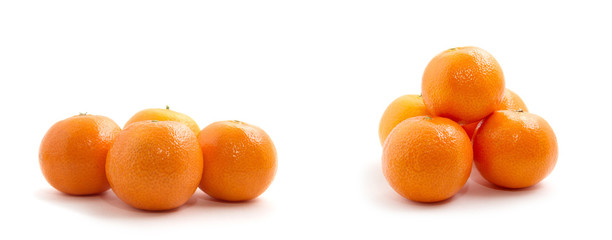 tangerine or mandarin fruit isolated on white background