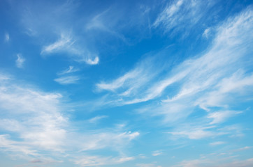 White clouds in blue sky.