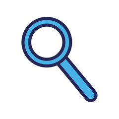 magnifying glass line and fill style icon